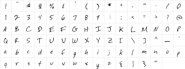 festus! Regular  glyph index