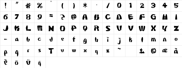 MStKrufruf Bold  glyph index