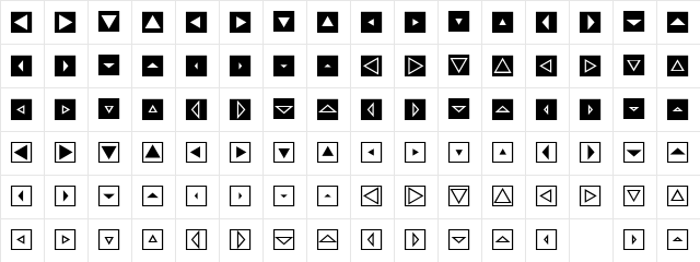 MiniPics DirectionalST  glyph index