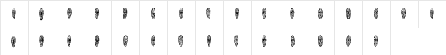 Abbild Regular  glyph index