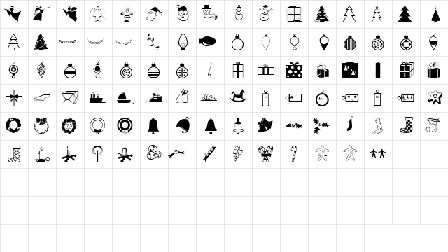 JournalDingbatsEightSSK Regular  glyph index