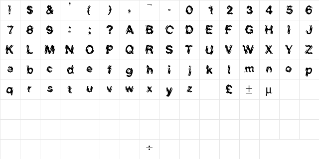 EightCountSSK Regular  glyph index