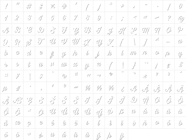Thirsty Rough Reg Shd Regular  glyph index