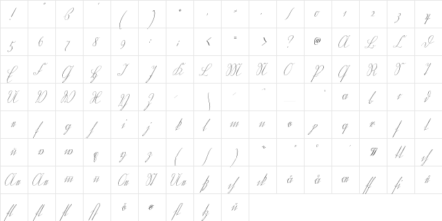 Wiegel Kurrent Regular  glyph index