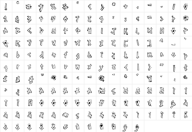 LTTiger InWaitTwo Medium  glyph index