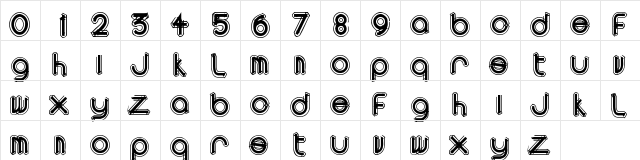 area OUTLINEe Regular  glyph index