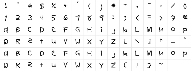 Bobby Regular  glyph index