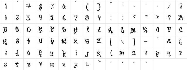 HouseParty Regular  glyph index