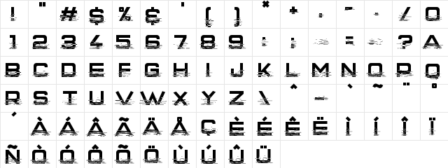 Interfearence Regular  glyph index