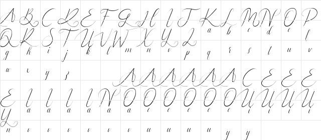 Leathering Demo Regular  glyph index