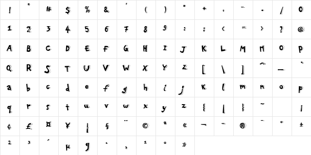 PF Playskool Pro 3D Regular  glyph index
