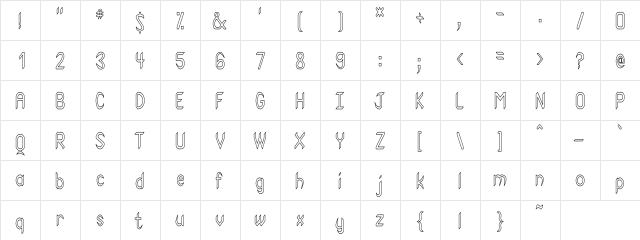 CanaithHC Regular  glyph index
