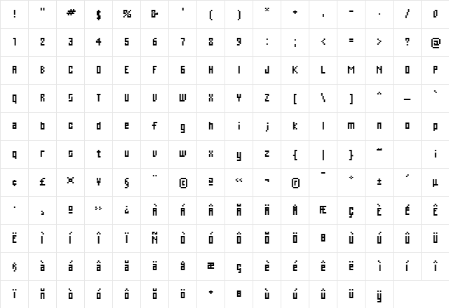C Web Large  glyph index