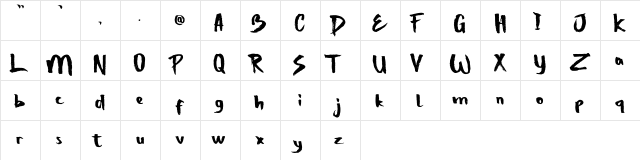 Strong Bold Bold One  glyph index