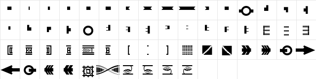 P22 Johnston Underground Extras  glyph index