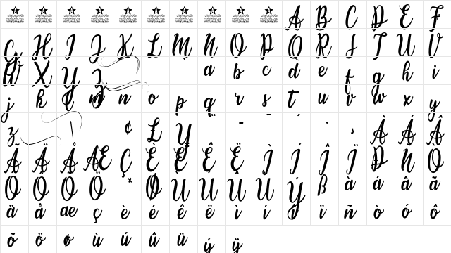Candice Regular  glyph index
