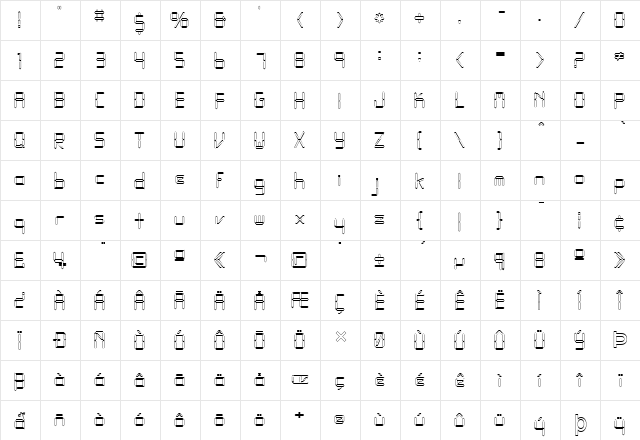 FZ DIGITAL 10 HOLLOW Normal  glyph index