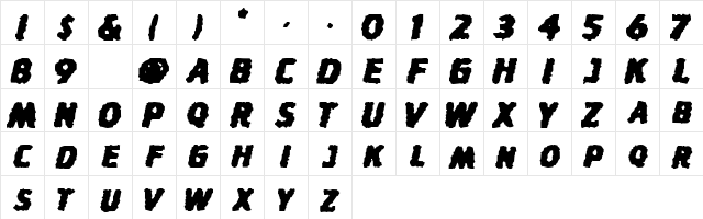 StinkFisty Small Caps  glyph index