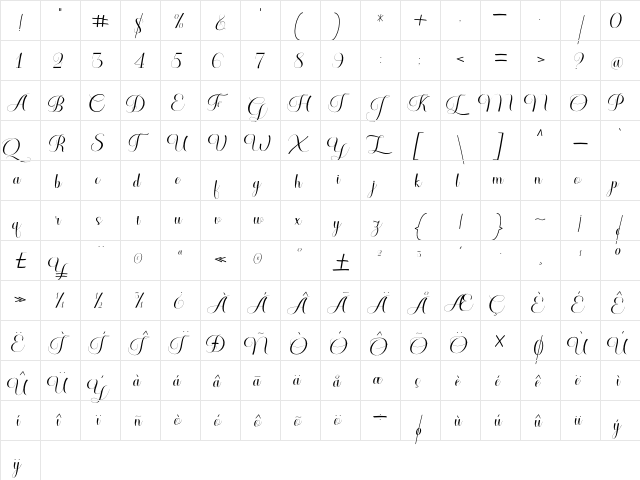Gather Regular  glyph index