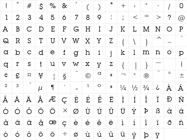 LubalGraph Bk BT Book  glyph index
