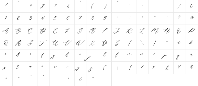 Natural Garden Regular  glyph index