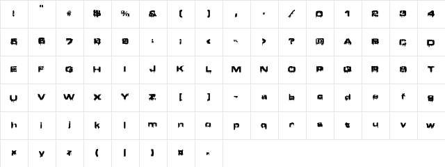 Brain Damage Insanity  glyph index