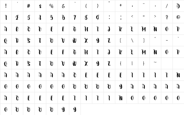 Christmasland Decorative  glyph index