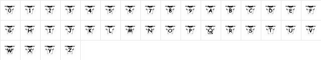 Summer's Clothesline Regular  glyph index