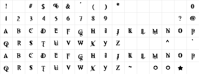 FallenThyme Regular  glyph index