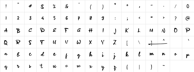 a Affirmation Regular  glyph index