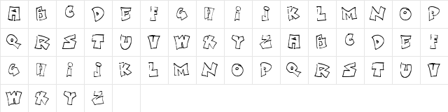 Bored Schoolboy " " " " " " " " "  glyph index