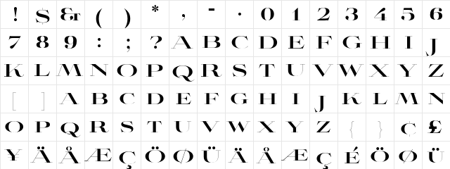 AvianoDidone Black  glyph index