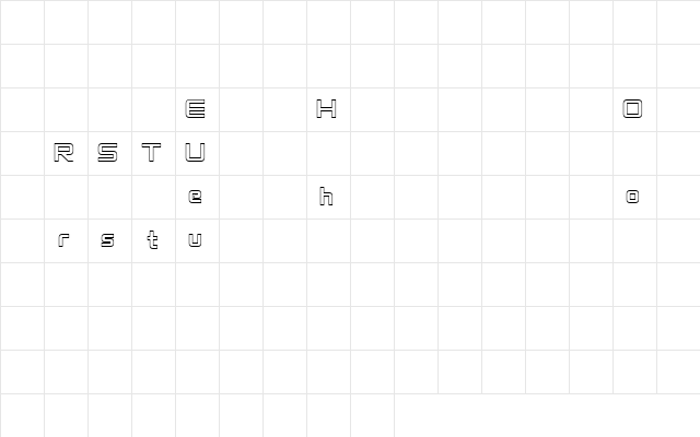 VentureDemoOutline Regular  glyph index
