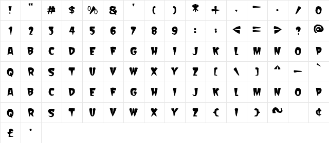 Scarify Italic  glyph index