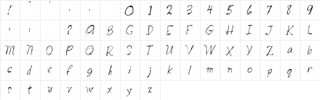 2Peas DW Sketchbook Regular  glyph index
