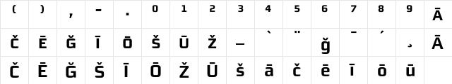 MorganSnPi Bold  glyph index