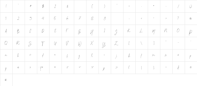 Britson Regular  glyph index