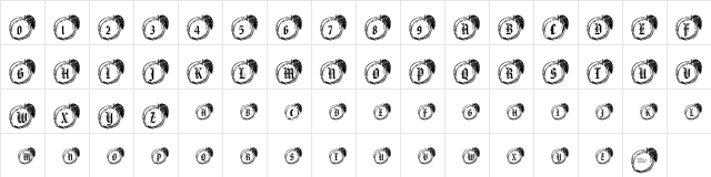 pf_peach Regular  glyph index