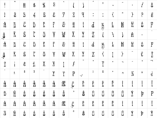 Instant Zen Condensed Condensed  glyph index