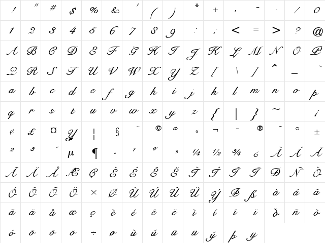 Moving' Out 1 Regular  glyph index