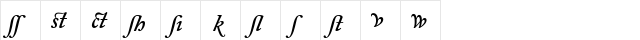 ACaslon AltSemiboldItalic Regular  glyph index