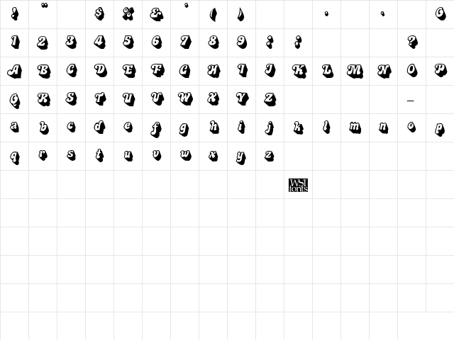 Murdock Bold Italic  glyph index