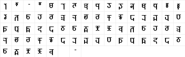 Qijomi Bold  glyph index