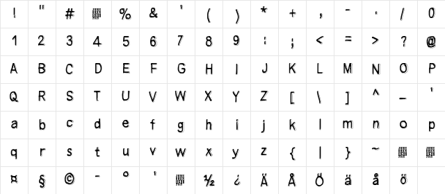 Manamansalo Regular  glyph index