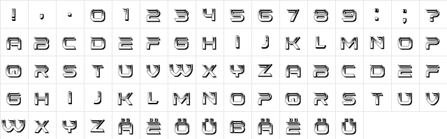 Baiser Regular  glyph index