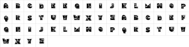 Bahanalia Black Regular  glyph index
