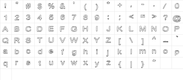 Shiver Regular  glyph index
