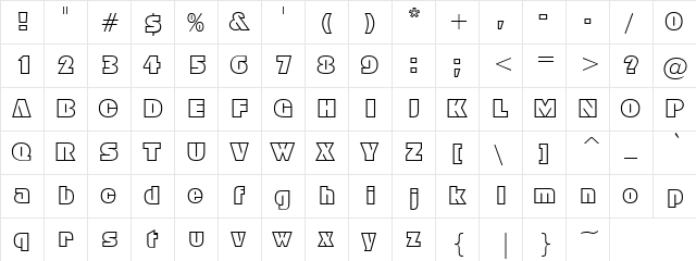 Winter Regular  glyph index