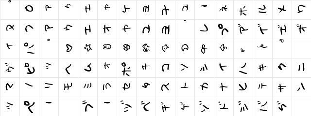 Holiday Ka&#56427anat  glyph index