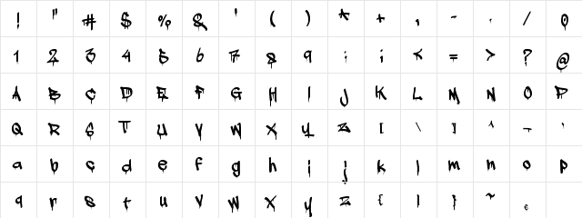 a dripping marker Regular  glyph index
